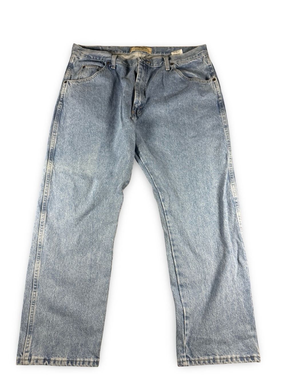 Wrangler Denim Jeans Mens 38x28 Blue Straight Leg Classic Cowboy Western‎